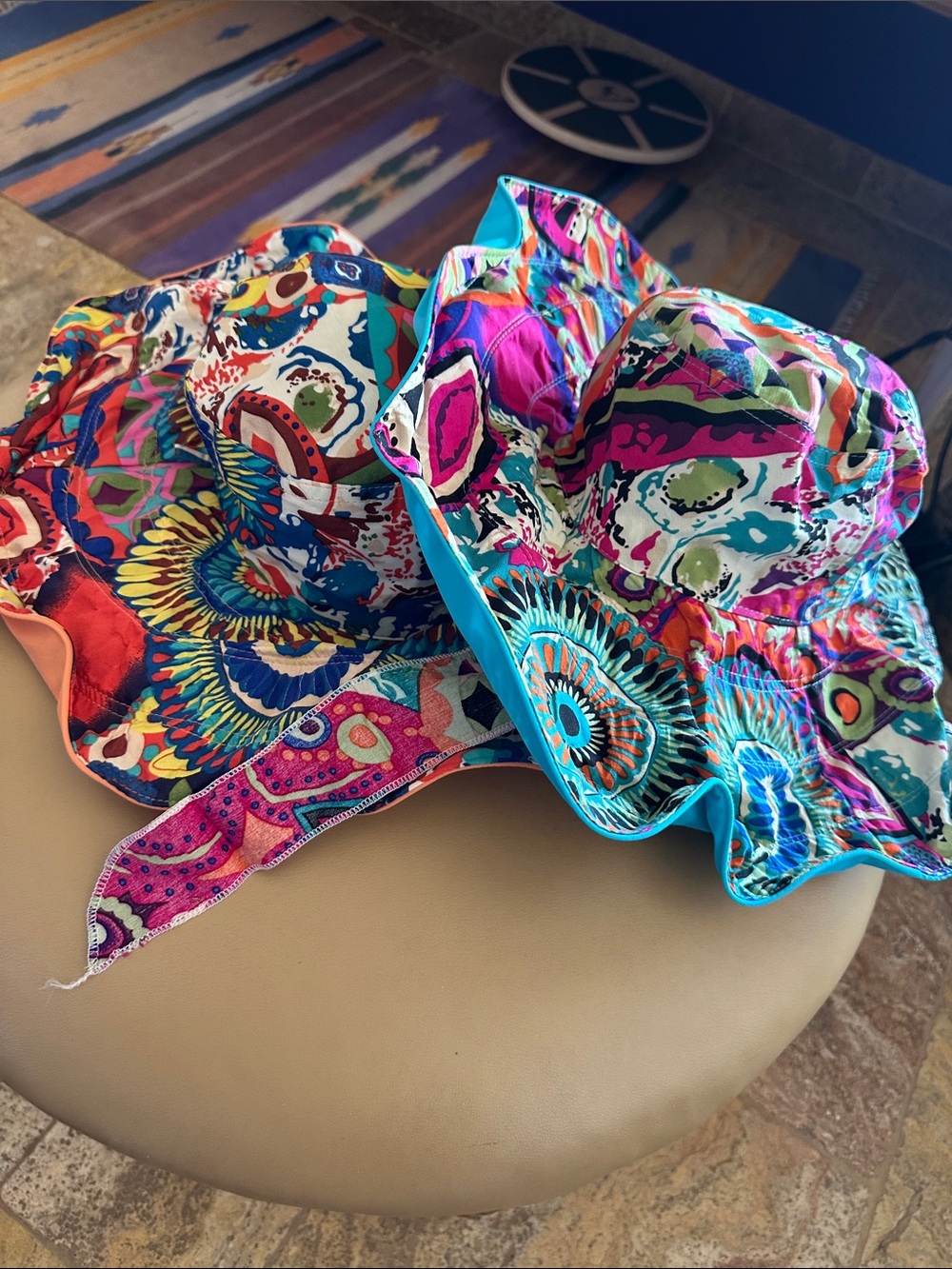 Colorful Boho Wide-Brim Sun Hat - Multicolor you get #2